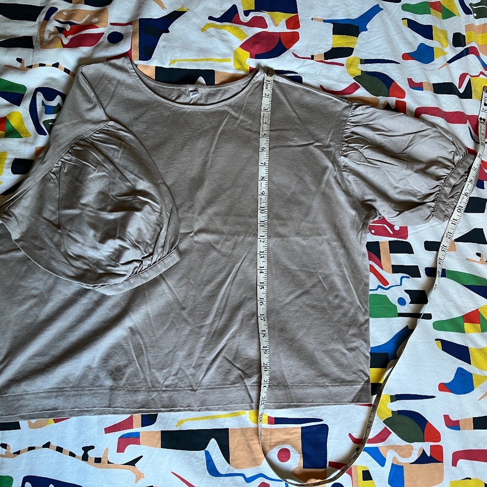 Uniqlo cropped cotton blouse, size L